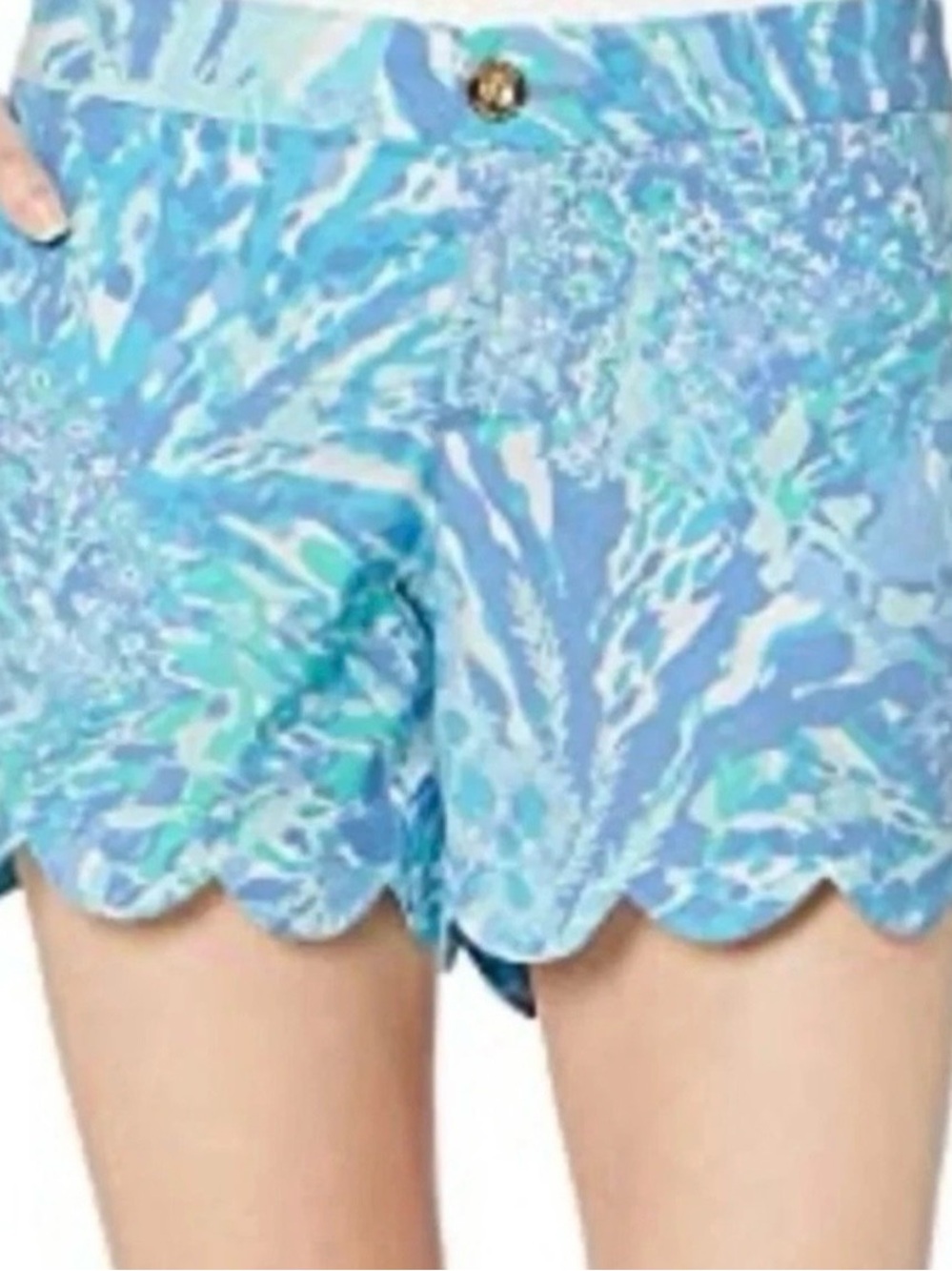 Lilly Pulitzer Buttercup Stretch Shorts in Blue Haven Hey Hey Soleil